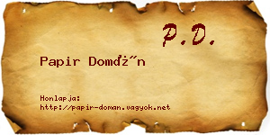 Papir Domán névjegykártya